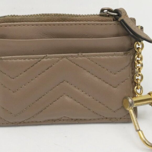 Gucci GG Marmont Keychain Wallet - Taupe - Picture 2 of 14